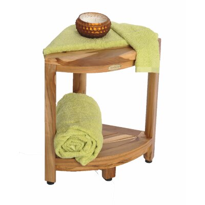 EcoDecors EarthyTeak™ 2 Tier Teak Corner Shower Foot Stool & Reviews ...