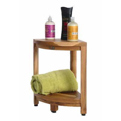 Ecodecors Earthyteak™ 2 Tier Teak Corner Shower Foot Stool & Reviews 