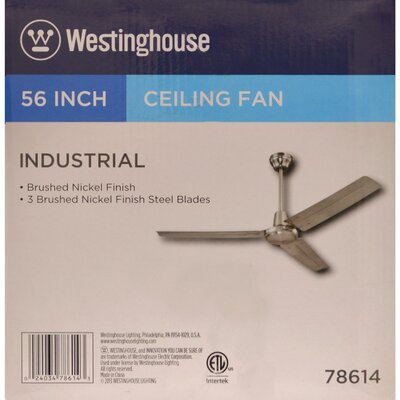 Westinghouse Lighting 56" 3 Blade Industrial Ceiling Fan ...