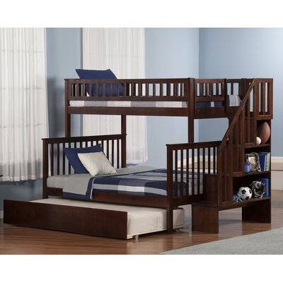 Woodland Twin Over Full Bunk Bed with Trundle & Stairs