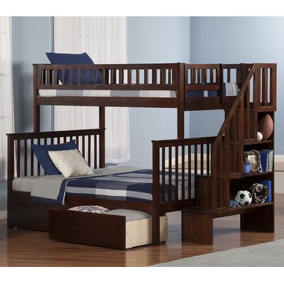 Atlantic Furniture Woodland Twin Over Full Bunk Bed with 2 ...