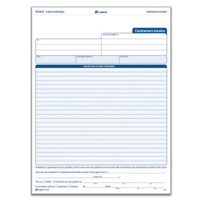 invoice part forms 3 Wayfair 3 Contractor Invoice Carbonless  Part