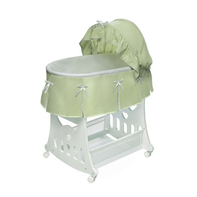 Badger Basket Waffle Pleated Bassinet with Toy Box Base Badger Basket