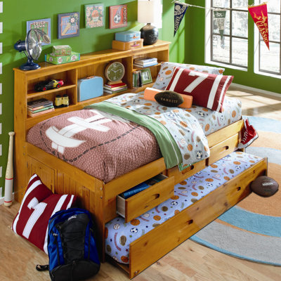 Discovery World Furniture Bookcase Daybed with Storage and Trundle and Trundle