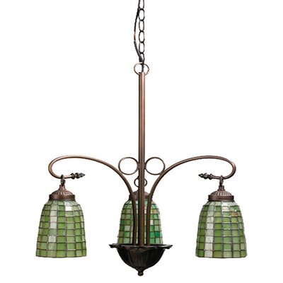 Victorian Tiffany Terra Verde 3 Light Chandelier | Wayfair