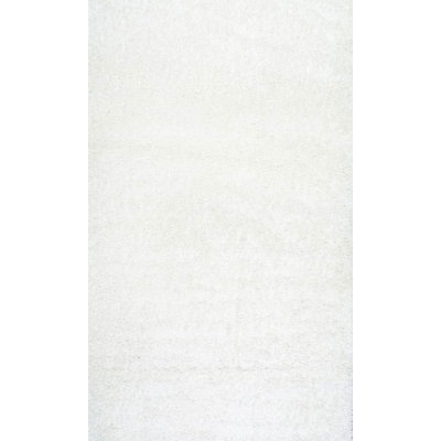 nuLOOM Serano Shag White Area Rug SHG1
