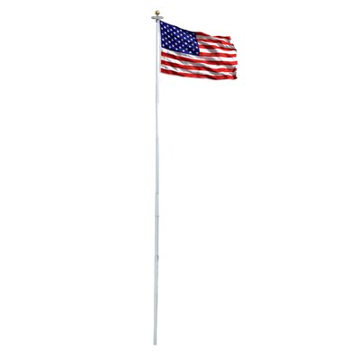 Annin Flagmakers 20' Flagpole with NylGlo US Flag and Solar Light ...