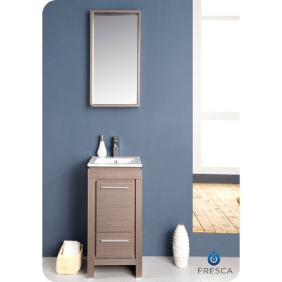 Fresca Allier 16quot; Single Small Modern Bathroom Vanity Set with Mirror