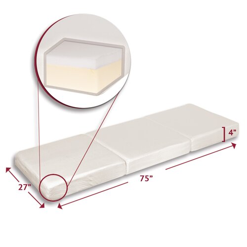 FoldNGo Adult Single Tri Fold Mattress by Innovex