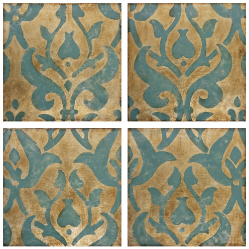 Metallic Pattern Cvs 4 Piece Graphic Art on Canvas Set Wayfair