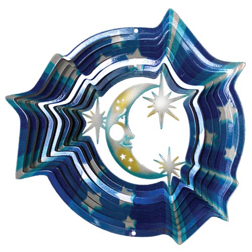 Iron Stop Designer Moon and Stars Wind Spinner