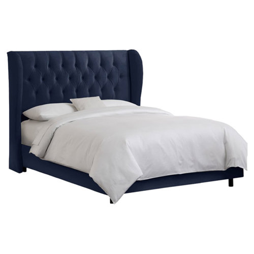 Velvet Diamond Tufted Upholstered Wingback Bed Wayfair