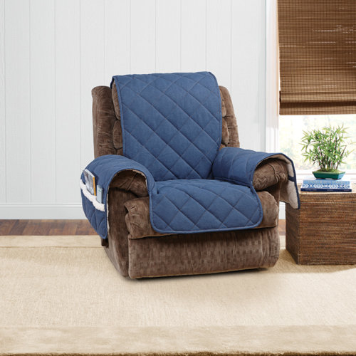 Sure Fit Denim Sherpa Recliner Slipcover & Reviews Wayfair