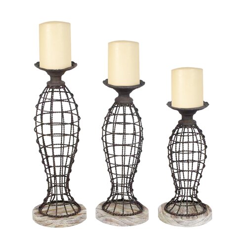 Beachcomber MDF and Metal Candlesticks by Sterling Industries