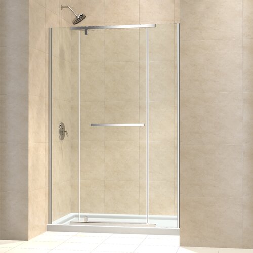 Vitreo X 74.75 x 60 Pivot Frameless Shower Door with SlimLine 36