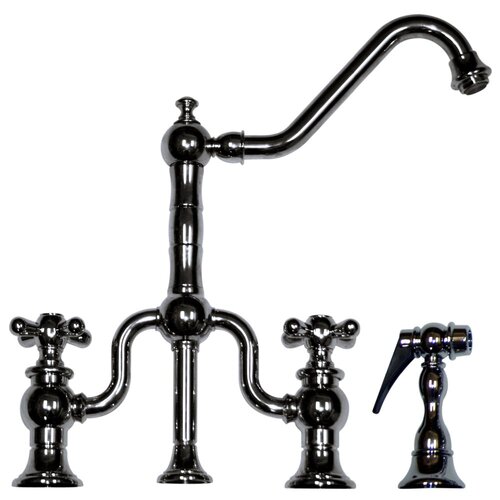 Twisthaus Two Handle Widespread Bridge Kitchen Faucet With Long   Twisthaus%2BTwo%2BHandle%2BWidespread%2BBridge%2BKitchen%2BFaucet%2Bwith%2BLong%2BTraditional%2BSwivel%2BSpout%2BCross%2BHandles%2Band%2BSide%2BSpray 