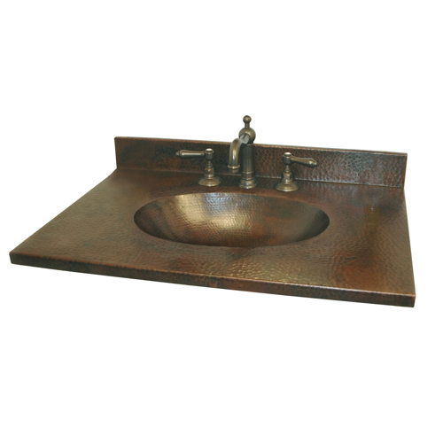 Sedona 25" Hand Hammered Copper Vanity Top with Integral Sink Wayfair