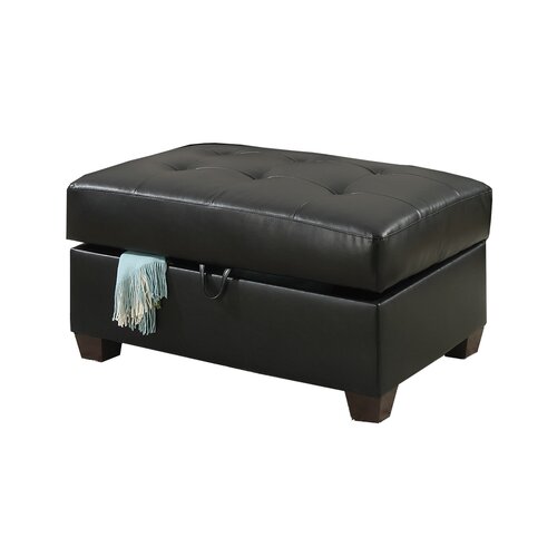 Poundex Bobkona Searra Bonded Leather Oversized Storage Ottoman