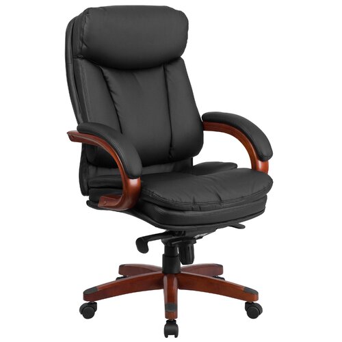 Flash Furniture High Back Leather Executive Swivel Chair with Synchro