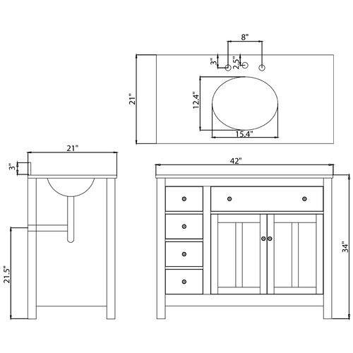 Ove Decors Lyon 42 Single Bathroom Vanity Set