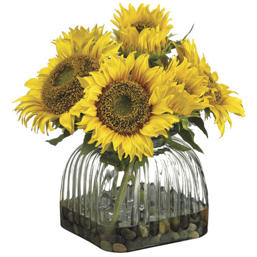 Sunflower in Glass Vase Wayfair