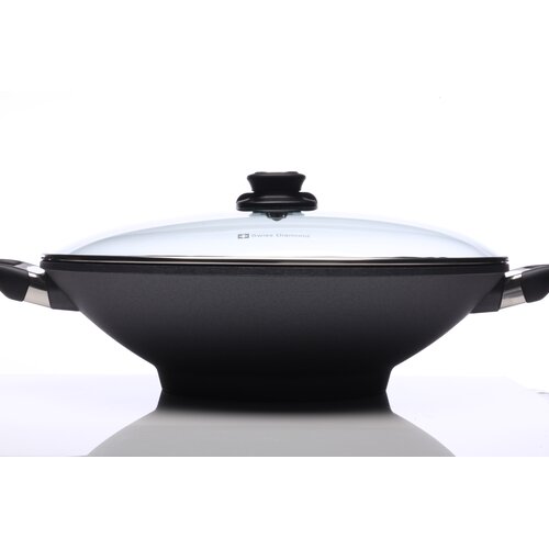 14 Non Stick Aluminum Wok with Lid by Swiss Diamond