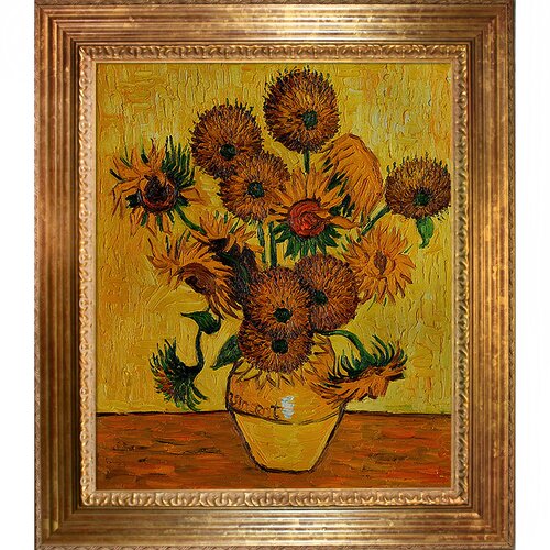 Wildon Home Vase With Fifteen Sunflowers Canvas Art By Vincent