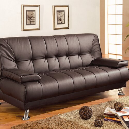 Wildon Home ® Convertible Sofa in Rich Brown