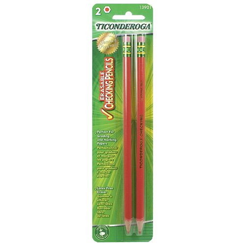 Red Erasable Checking Pencil by Ticonderoga