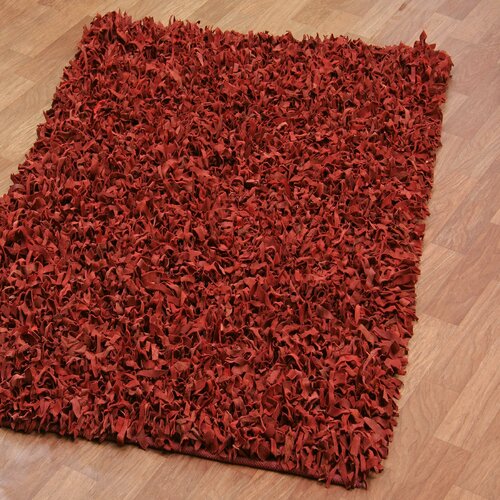 St. Croix Pelle Leather Red Area Rug