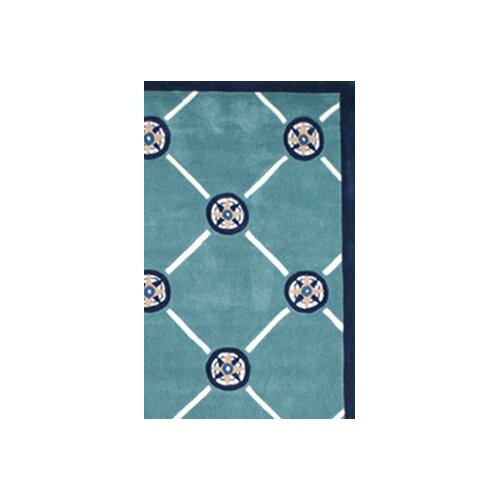 American Home Rug Co. Beach Rug Teal Compass Novelty Rug