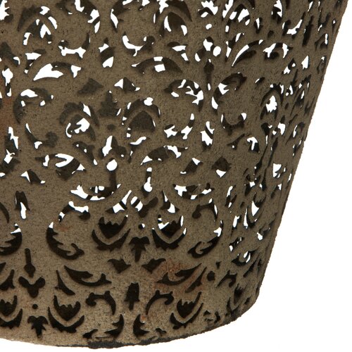 Oriental Furniture Filigree Wrought Iron Waste Basket