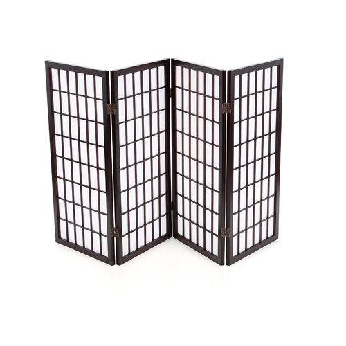 60 x 56 Window Pane Shoji 4 Panel Room Divider by Oriental Furniture