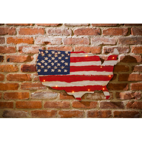 USA Shaped LED Wooden Wall Decor | Wayfair