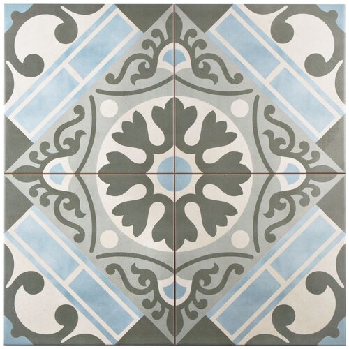 EliteTile Evaso 17.63 x 17.63 Ceramic Field Tile in Azul