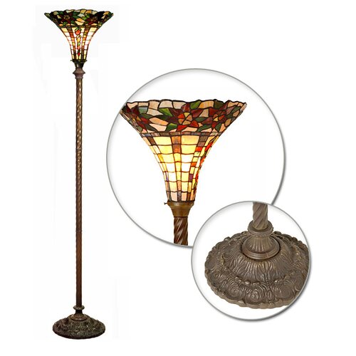 Light Torchiere with Side Floor Lamp by Dale Tiffany