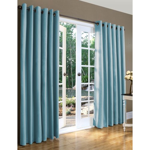 Weathermate Solid Cotton Grommet Top Curtain (Set of 2)