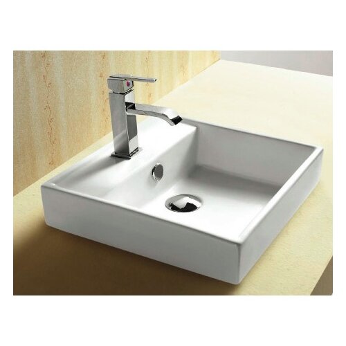 Caracalla Ceramica Square Single Hole Self Rimming Bathroom Sink with