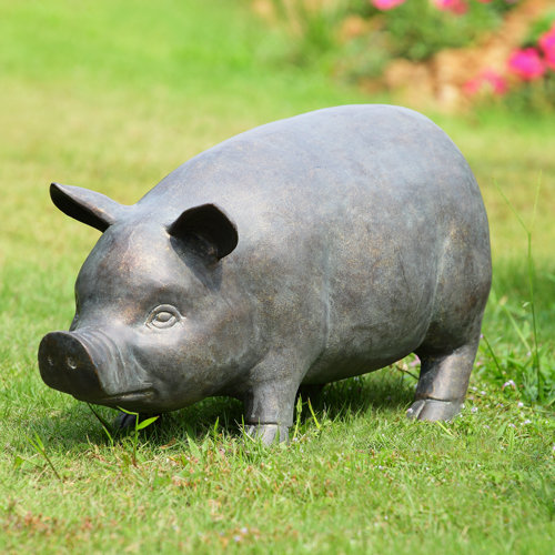 Perky Pig Garden Statue with Bluetooth Speaker Wayfair