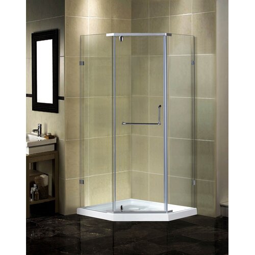 60 x 34 x 75 Completely Frameless Sliding Shower Door Enclosure by
