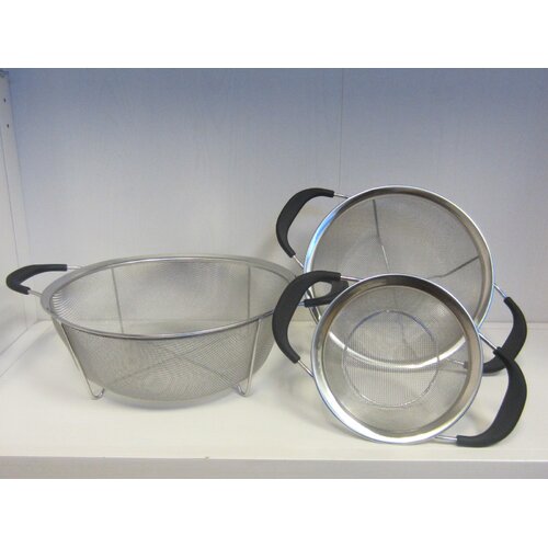 Cook Pro 3 Piece Stainless Steel Mesh Colander Set