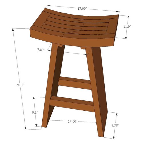 Aqua Teak Asiana Teak Bistro Counter Height Stool