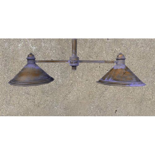 Rustik American Coop Two Light Chandelier by Lustrarte Lighting