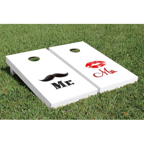 Victory Tailgate Mr and Mrs Lips Wedding Version 2 Cornhole Game Set