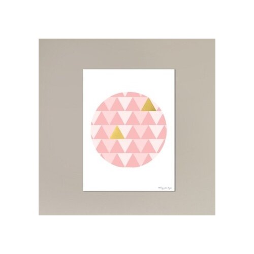 Gold and Pink Geometric Triangles In Circle Poster Gallery Painting