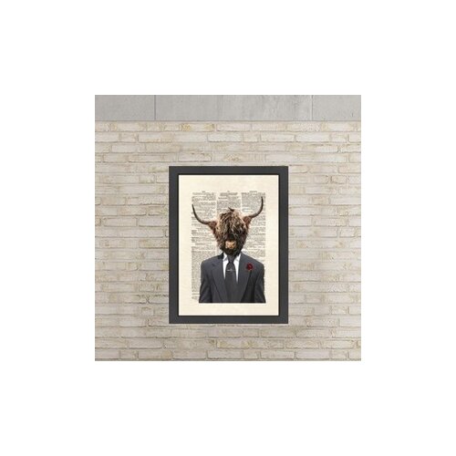 Highlandbull Man Framed Graphic Art by Americanflat