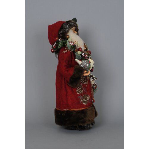 Karen Didion Crakewood Lighted Woodland Santa Claus Figurine