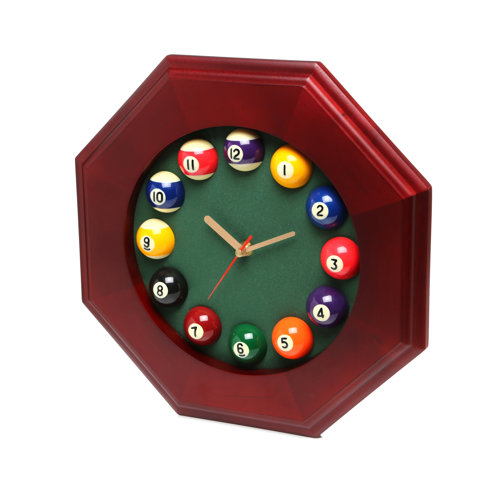 Trademark Global Game Room Pool Quartz Wall Clock & Reviews Wayfair