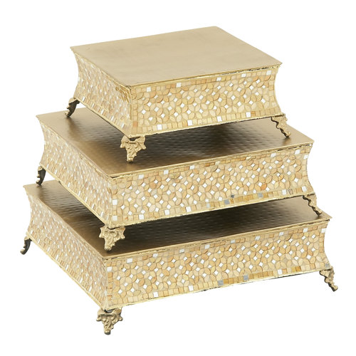 Woodland Imports Modern Style Cake Stand 3 Piece Set & Reviews Wayfair