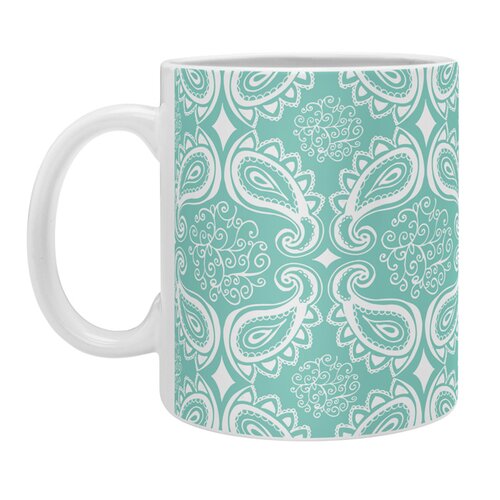 Paisley Party by Nina May 11 oz. Paisley Flower Ceramic Coffee Mug by